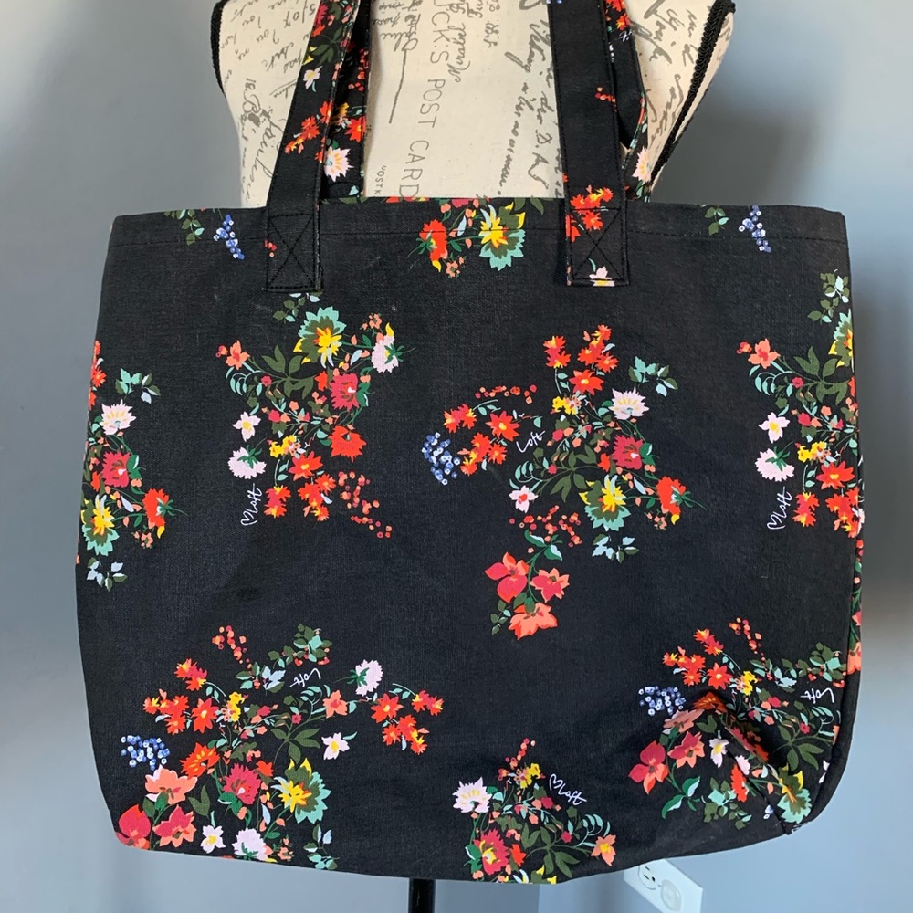LOFT floral canvas shoulder bag